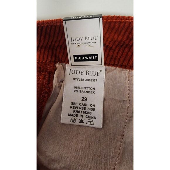 Judy Blue Los Angeles High Waist Bootcut Corduroy Jeans Color Fly Rust Size 29 - Picture 9 of 9